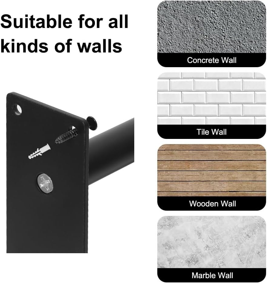 Outdoor Stair Handrail 2 Pack Wall Mount Rail for 1-3 Steps Safety Support