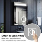 ELEGANT LED Bathroom Mirror 500x700mm Shaver Socket Demister Touch