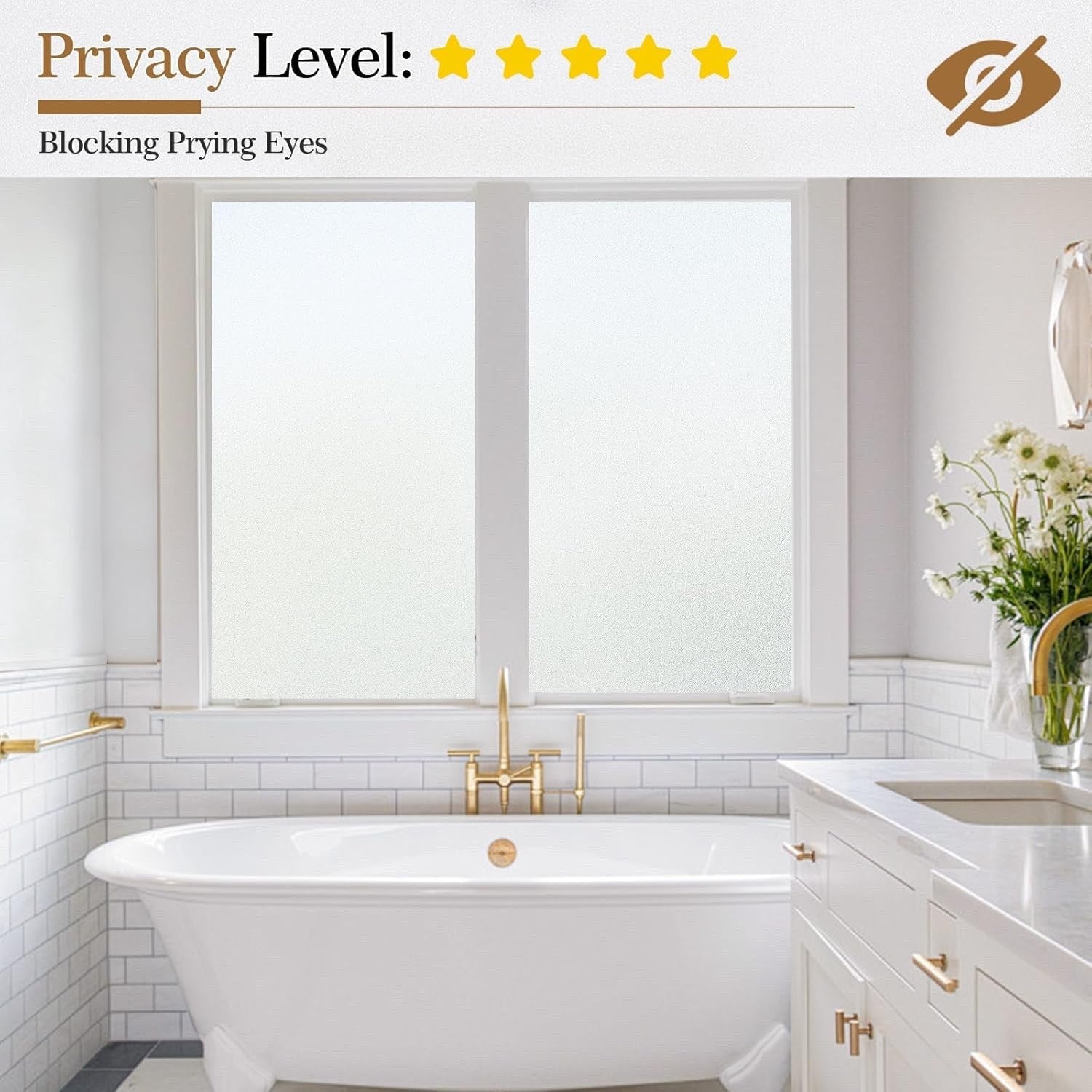 Frosted Window Film Privacy Static Cling Opaque Anti UV Glass Sticker