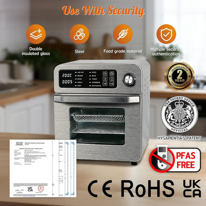 Air Fryer Oven Countertop Electric 15L 1700W 10 in 1 Digital Convection Grill