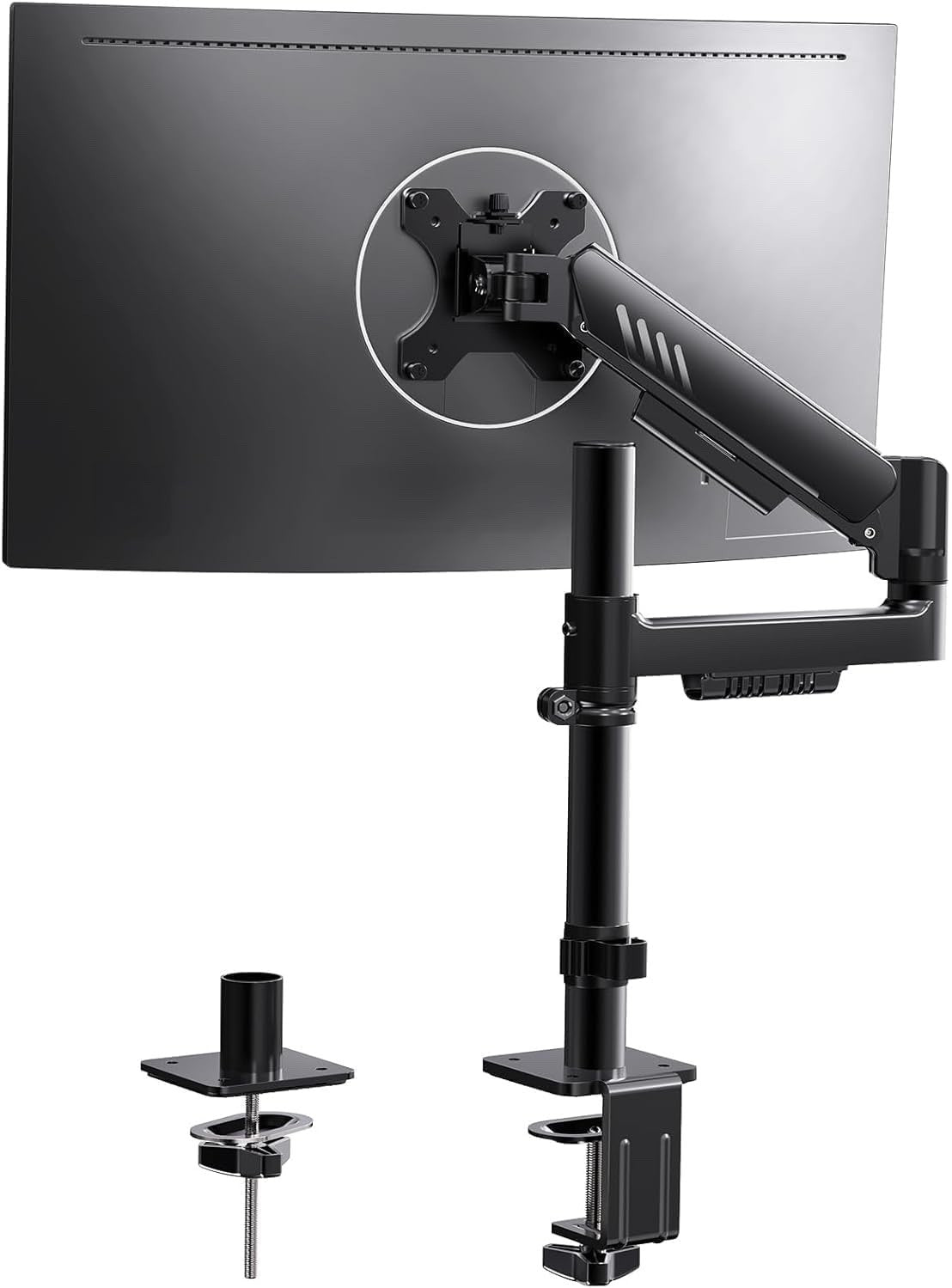 Monitor Stand Arm Desk Mount Single 13-34in Adjustable C Clamp VESA 9kg Black