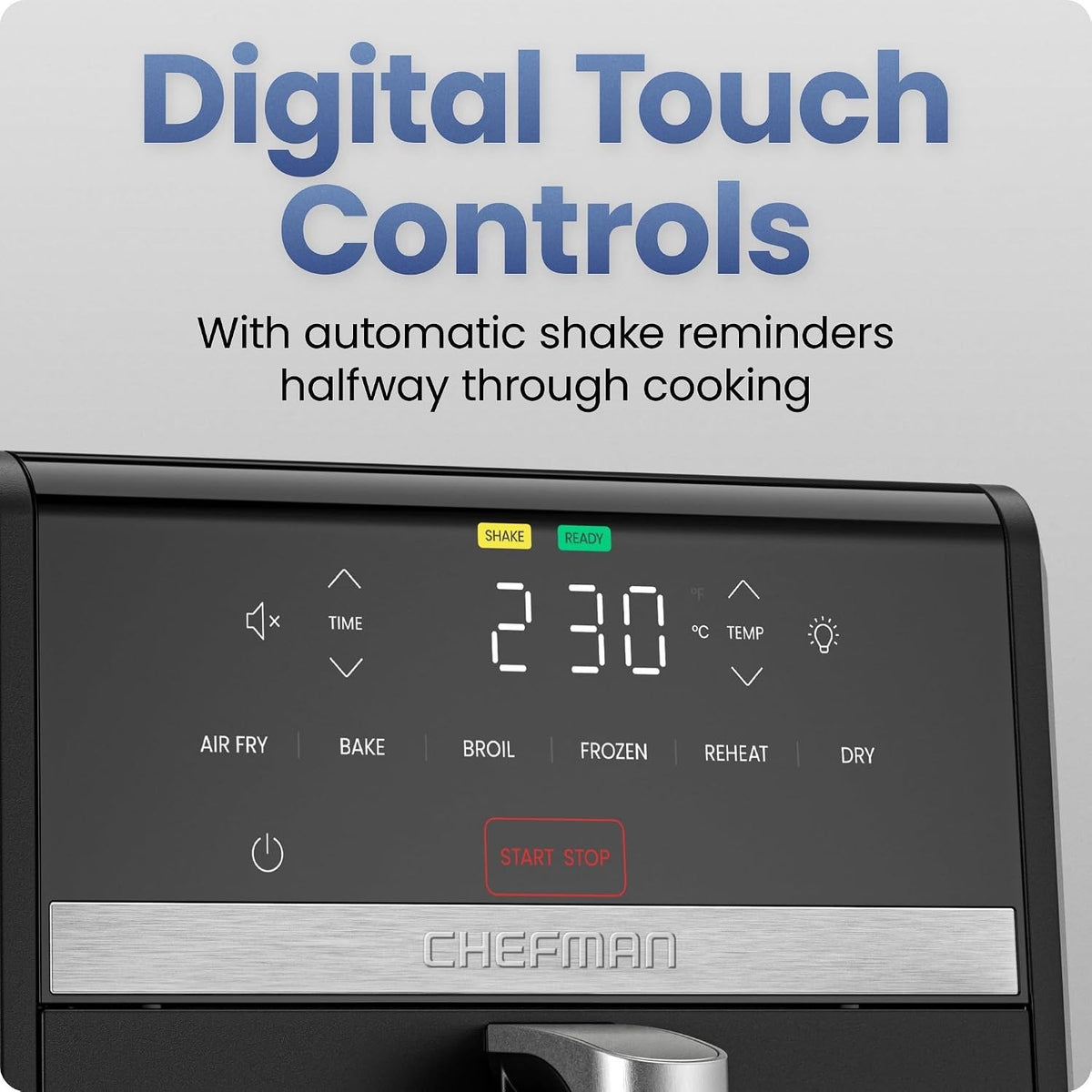 Digital Air Fryer Oven 8.5L XL 1750W 6 in 1 Touchscreen 230C Window Black