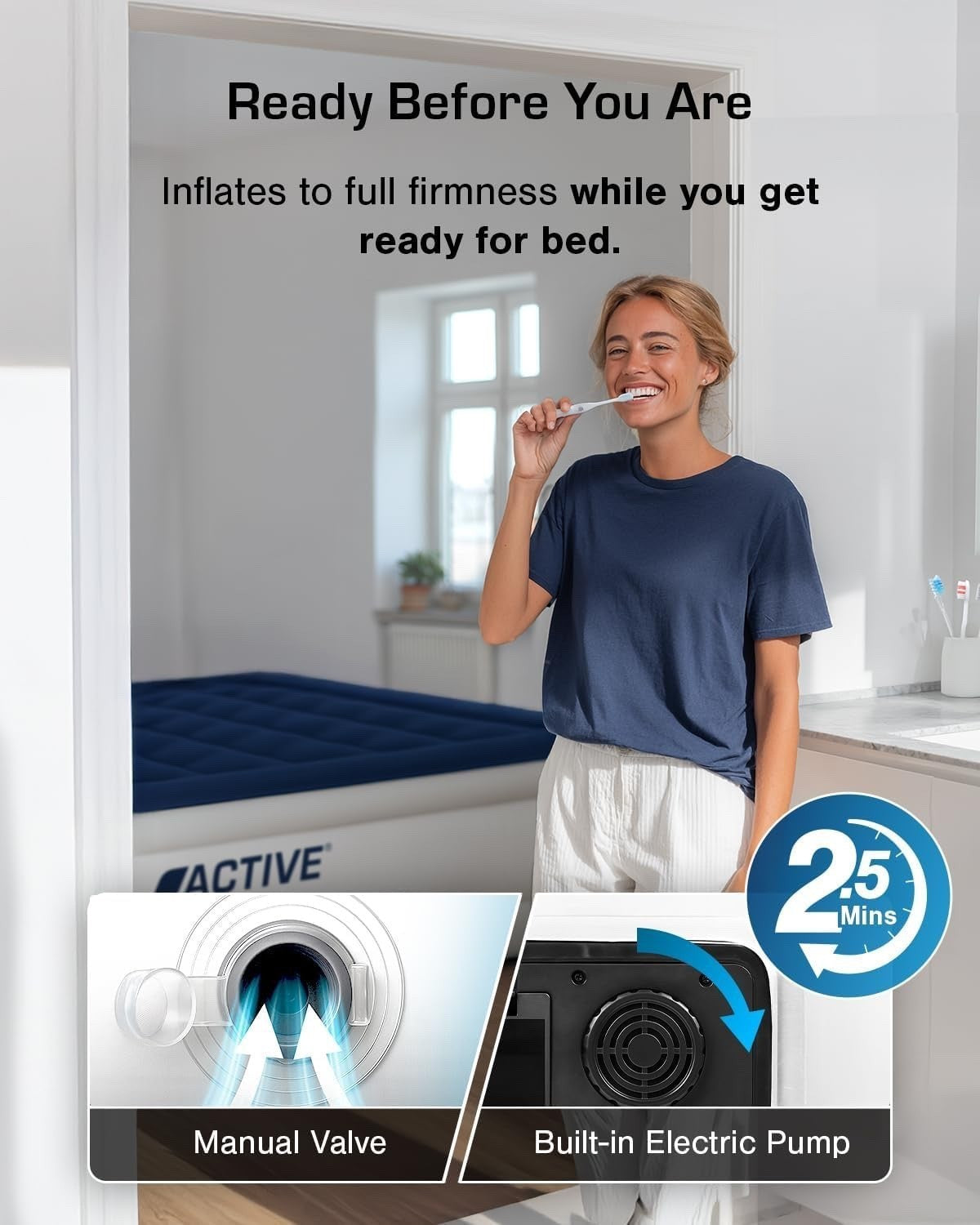 Active Era Luxury Double Inflatable Mattress Self Inflating Deflating