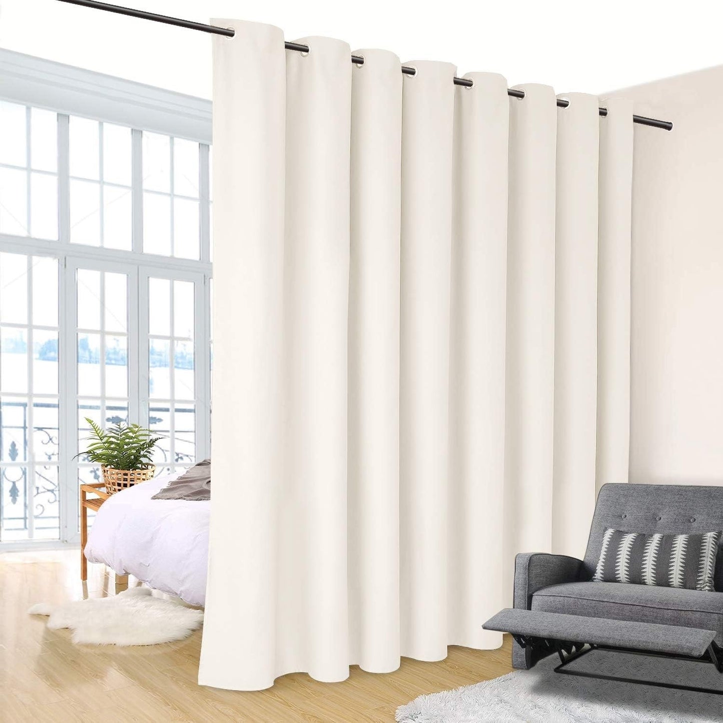 Heavy Duty Tension Shower Curtain Rail Adjustable Rustproof Bathroom Rod