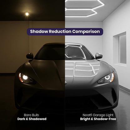 LED Shop Light Ceiling Mount 512W 31,680 Lumens Diamond Grid Cool White Garage