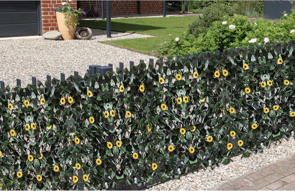 2PCS Artificial Leaf Fence Expandable Garden Privacy Screen Trellis Panel