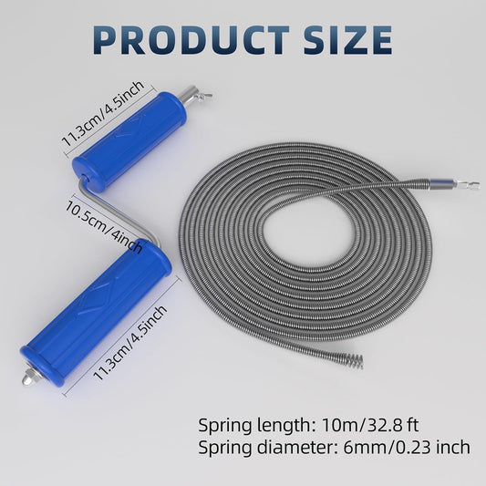 Drain Unblocker Tools, Plumbing Snake with Electric Adapters-Manual Drain Auger