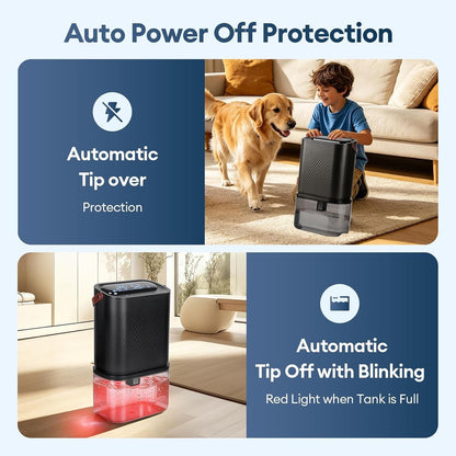Dehumidifier Electric Air Dryer 4.5L Dual Core 1500ml Day Ioniser Timer UK Black