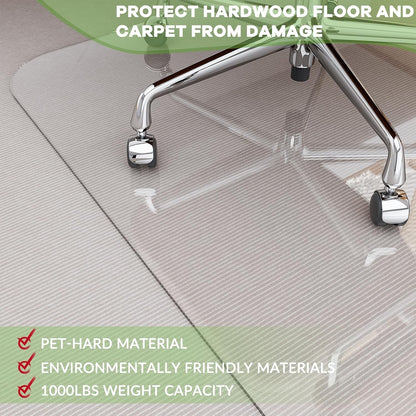 Office Chair Mat Clear 90x120cm Hard Floor Protector PVC Large Desk Floor Mat