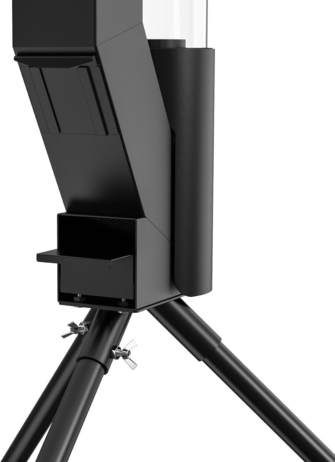 Patio Heater Wood Pellet Stove Outdoor Garden Fire Pit Glass Tube 147.5cm Black