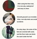 Heavy Duty Rubber Floor Mat 300×90cm Non Slip Waterproof Drainage Grey