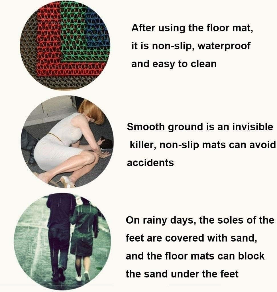 Heavy Duty Rubber Floor Mat 300×90cm Non Slip Waterproof Drainage Grey