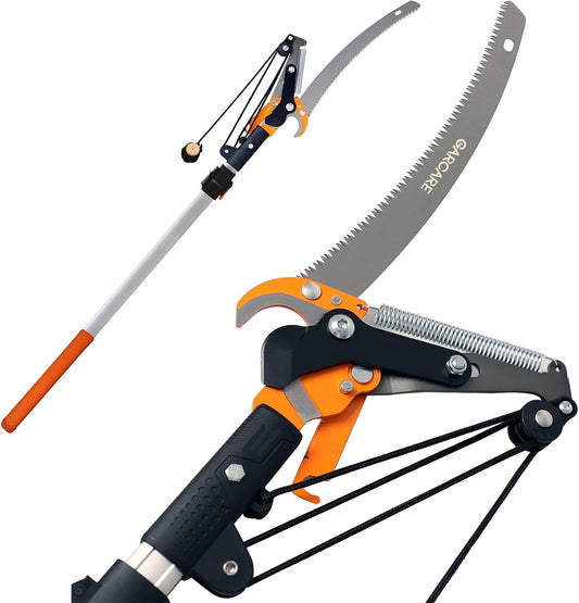 Pole Saw Tree Pruner Telescopic 2in1 Lopper Cutter 1.4-2.1m SK5 Carbon Blade