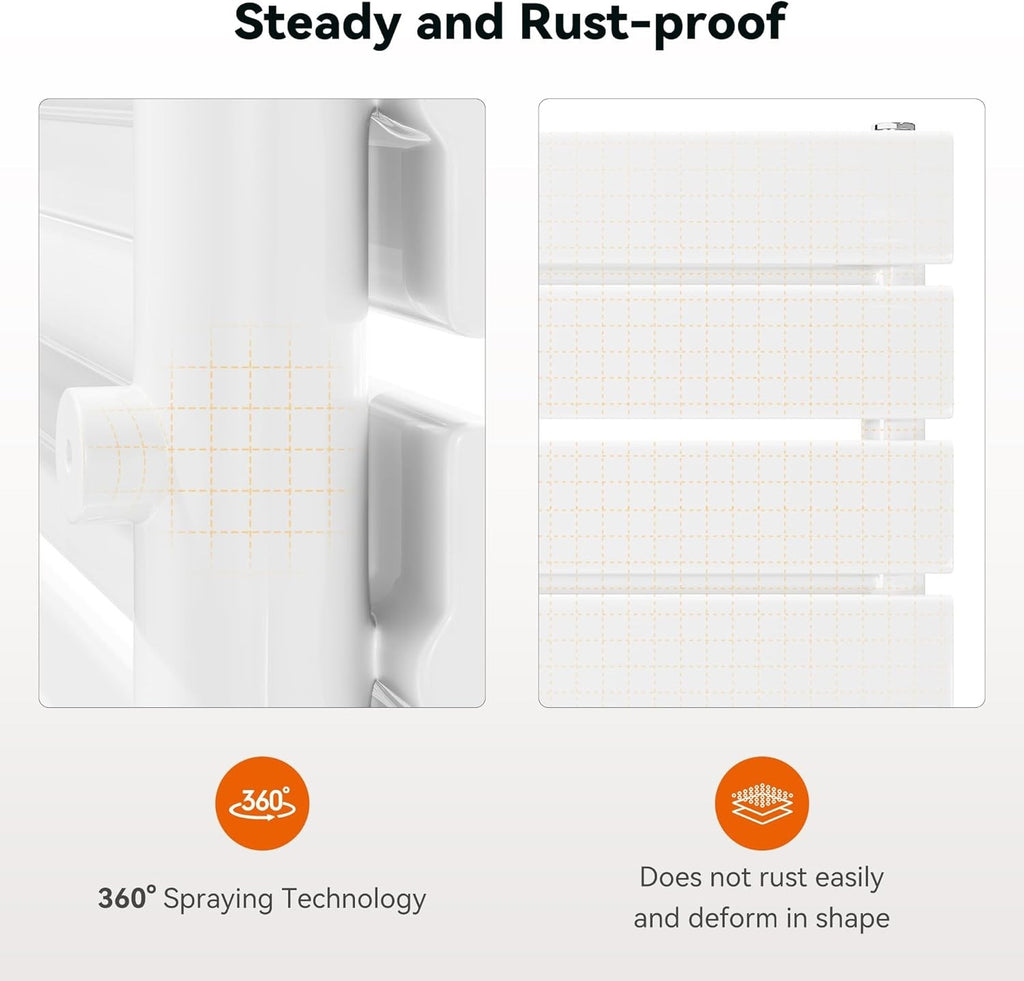 800W Smart WiFi Electric Radiator Wall Mounted Panel Heater LCD Timer White