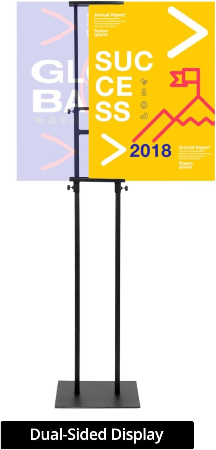 2 Pack Double Sided Sign Holder Stand Adjustable Poster Display 83in