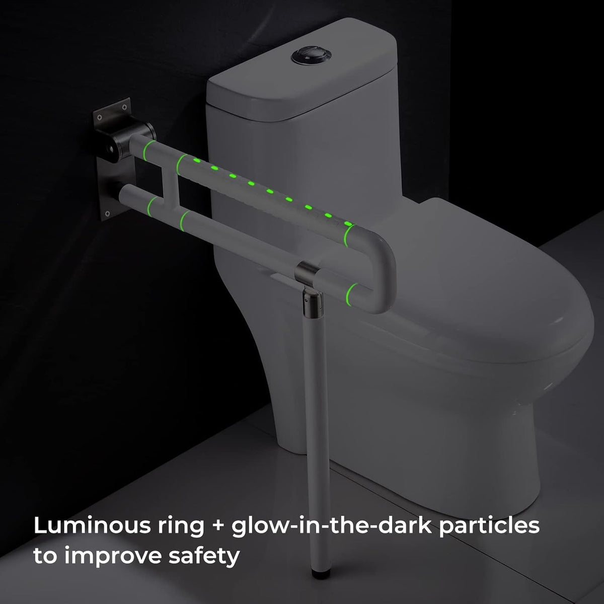 Toilet Grab Rail Foldable 65cm Wall Mounted Stainless Steel Bathroom Support Whi