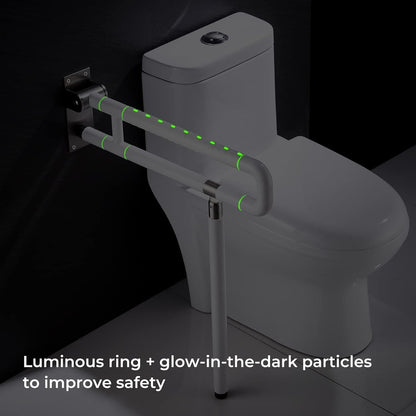 Toilet Grab Rail Foldable 65cm Wall Mounted Stainless Steel Bathroom Support Whi
