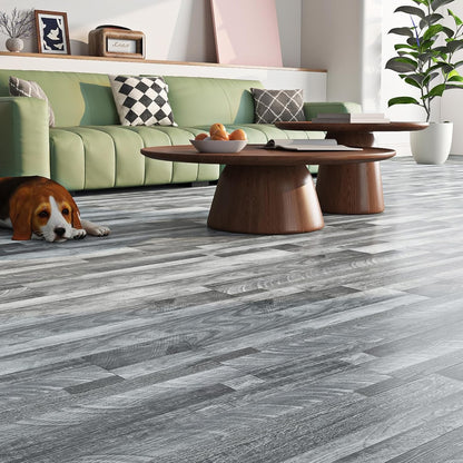 Vinyl Floor Tiles Self Adhesive Grey Wood Effect 90x15cm 36 Pack Waterproof PVC