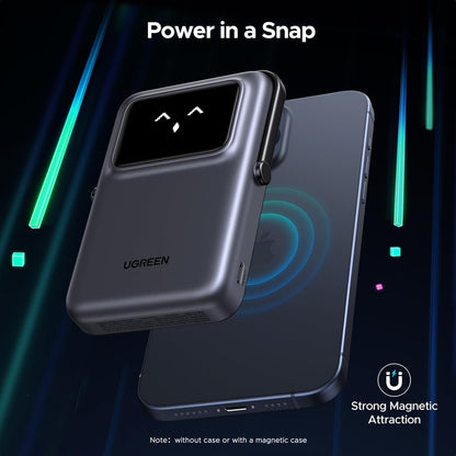 Magnetic Wireless Power Bank 10000mAh 20W USB-C Foldable Stand TFT Black Charger