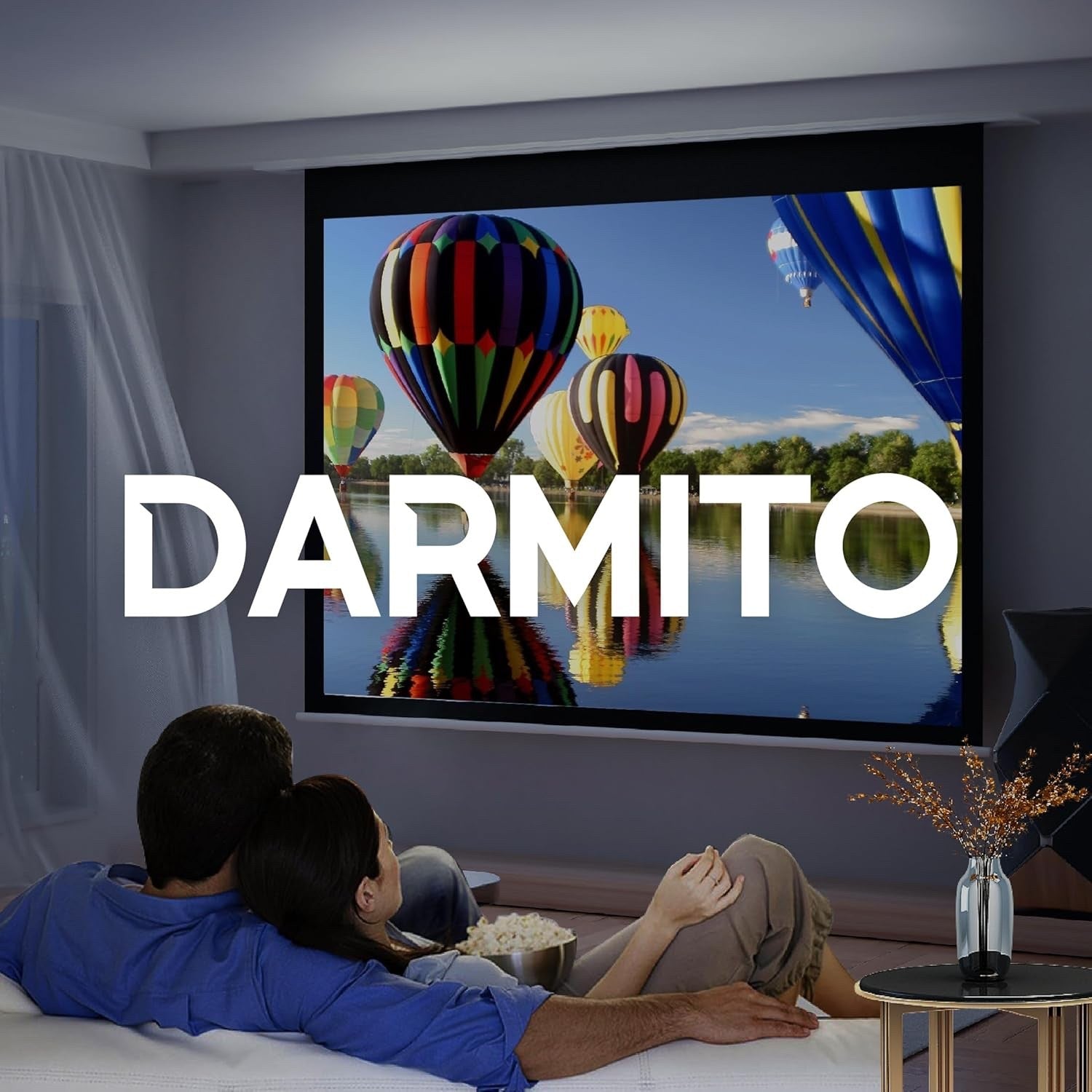 Darmito 100" 4:3 Motorised Projector Screen HD 3D 4K 8K +1.2 Gain with Remote
