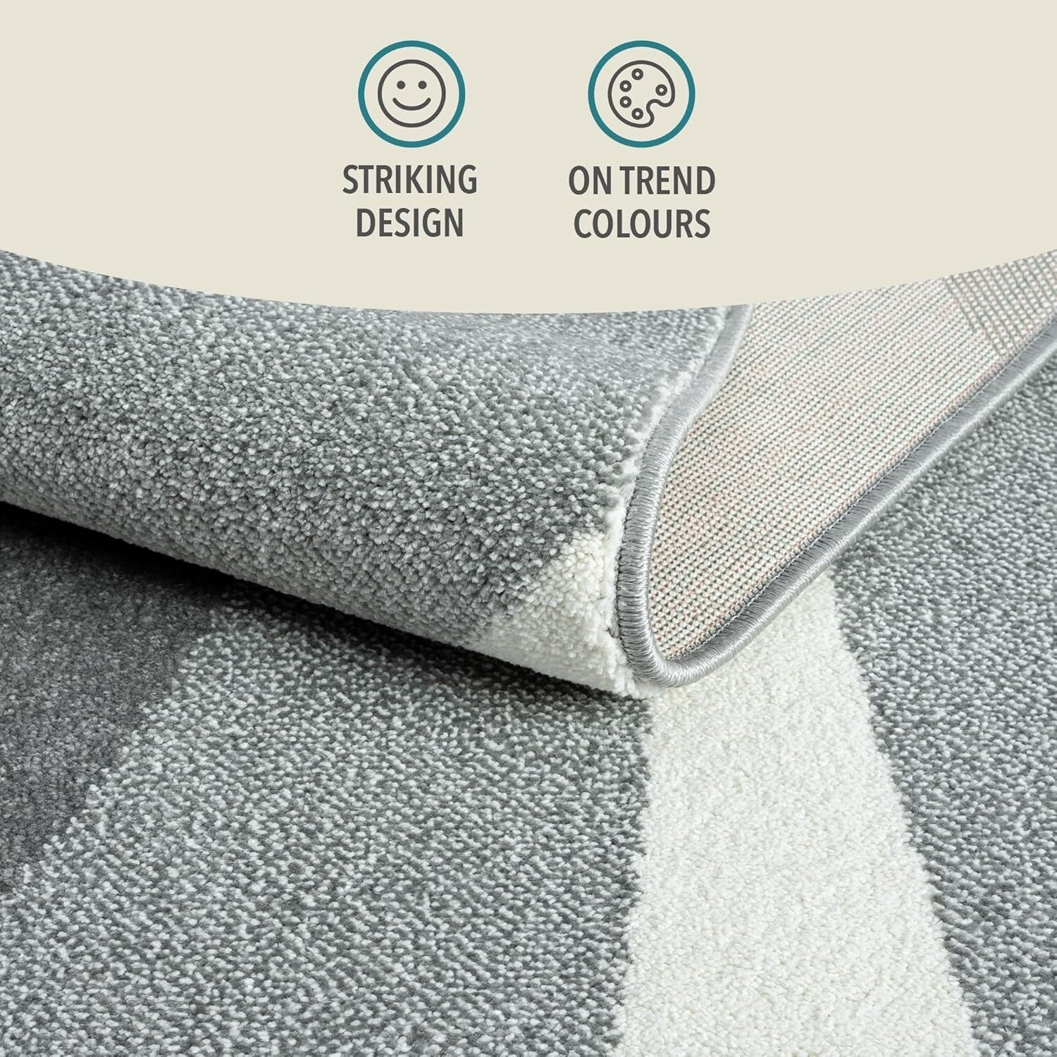 Rugs and More Swirl Large Area Rug Short Pile Vibrant Patterned Carpet 200x290cm