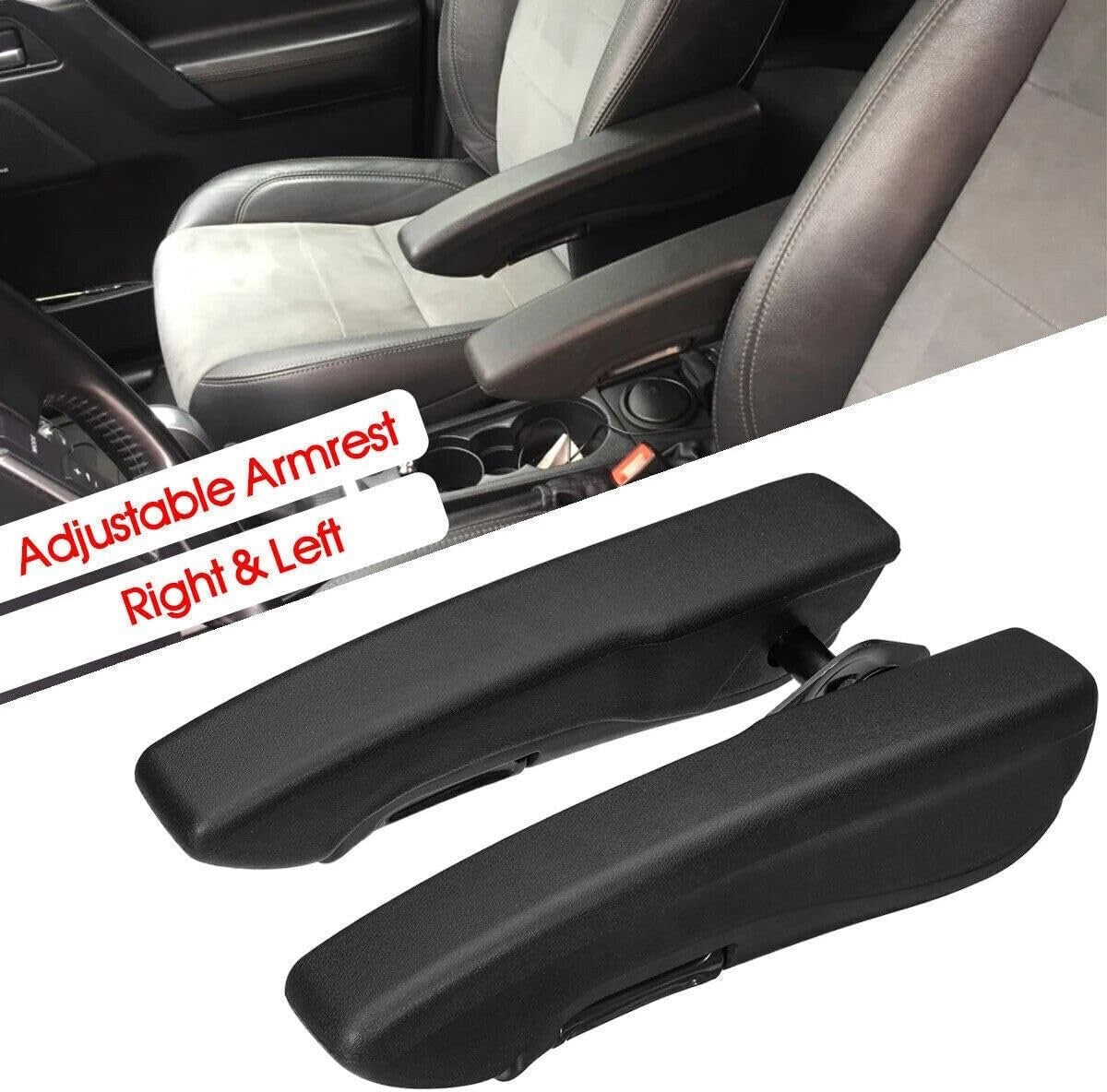 Universal Car Seat Armrest Adjustable 0-120° Left Right Black Interior