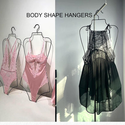 Lingerie Hangers 10 Pack Metal Wire Body Shape Bikini Swimsuit Display Black