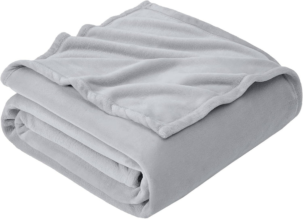 Large Fleece Throw Blanket 220x240cm Soft Fluffy Sofa Bed Silver Grey