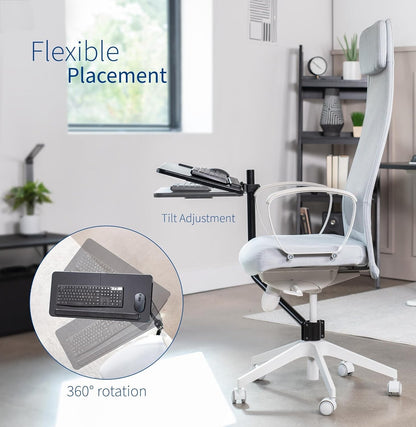 VIVO Office Chair Mounted 26 x 12 Inch Keyboard and Mouse Tray Ergonomic Tilt