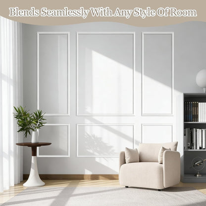 Wall Panelling Panels Wainscoting Peel Stick Moulding Kit 34Pcs Home Decor
