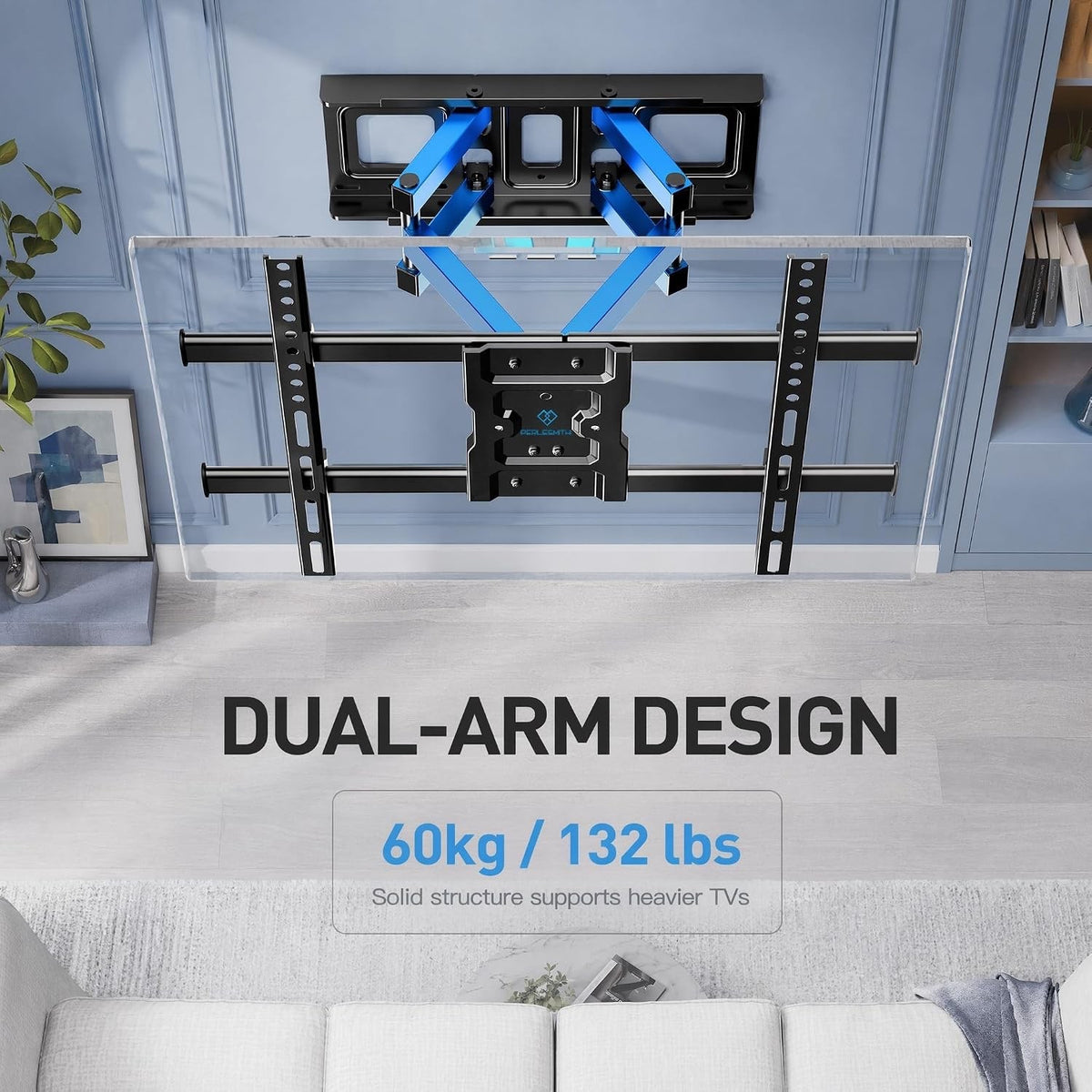 TV Wall Mount Bracket Full Motion 37-85in Swivel Tilt VESA 600x400 60kg Black