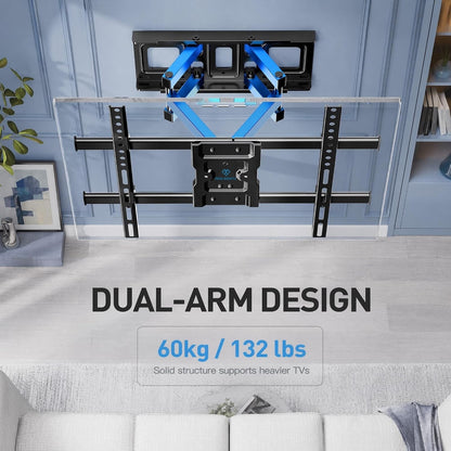 TV Wall Mount Bracket Full Motion 37-85in Swivel Tilt VESA 600x400 60kg Black