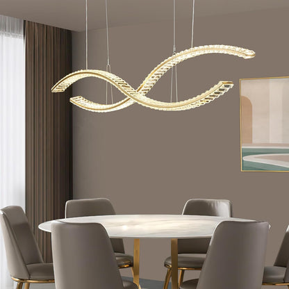 Fordeson Crystal Modern LED Chandeliers 39.3inch Dimmable LED Pendant Light