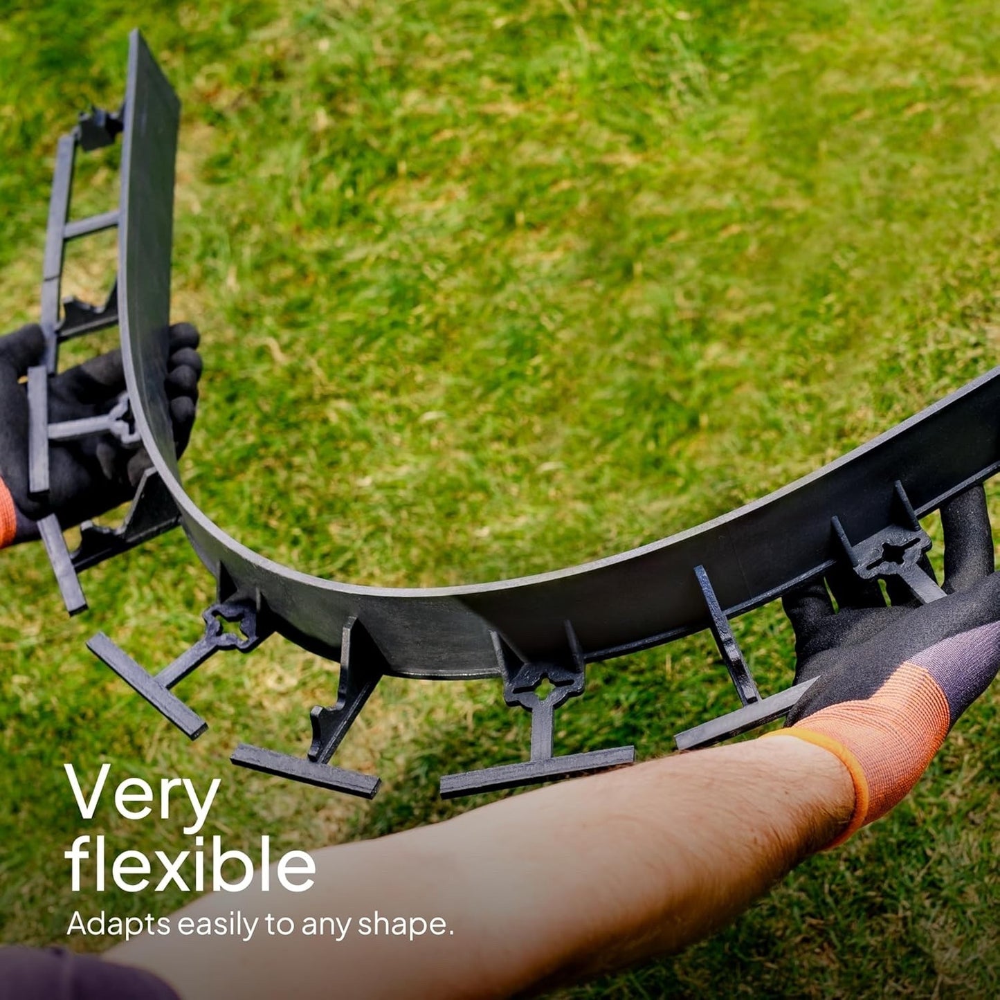 Garden Lawn Edging Border Flexible Plastic Edge 12m 55mm Black 50 Pegs Kit