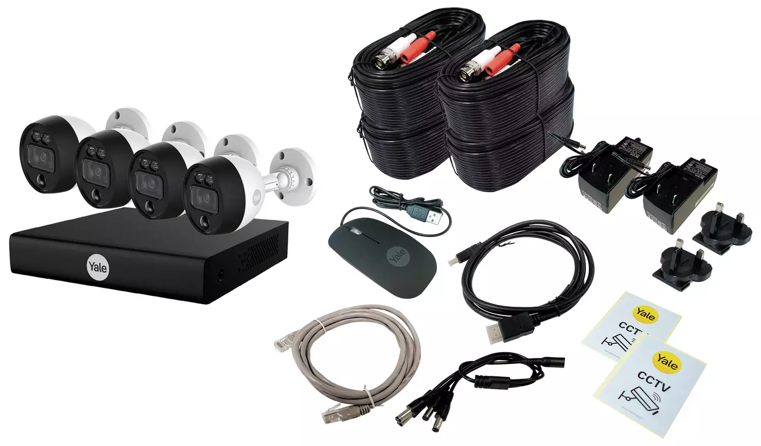 Yale 4 Camera HD CCTV Security System 1TB Storage