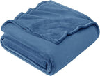 Large Fleece Throw Blanket 270x230cm Soft Warm Sofa Bed Silver Blue