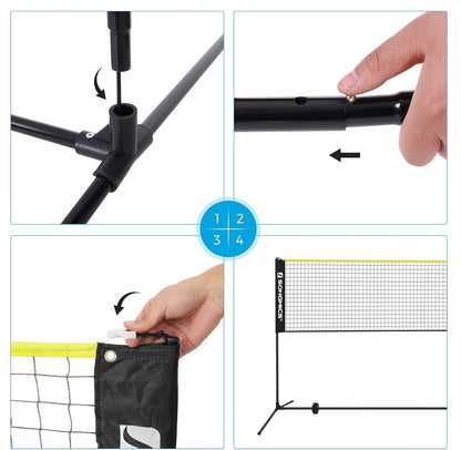 Badminton Volleyball Net Portable Adjustable Height Garden Beach Tennis Set