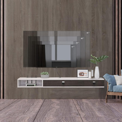 Floating TV Unit Wall 120cm Mounted Media Console Cabinet Grey White