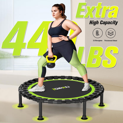 Foldable Mini Trampoline 40/48 Inch Rebounder Adults Kids Fitness Exercise Gym