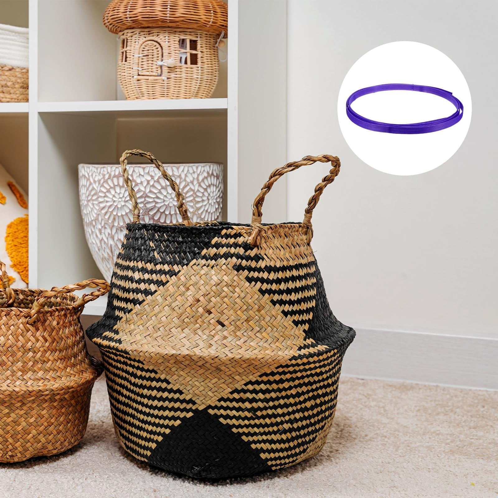 sourcing map 3Pcs Bamboo Strips for Weaving 10 Ft x 0.6" Strips for Craft Purple