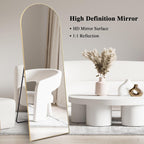 LunaMirror Full Length Floor Mirror Arch Gold Frame Free Standing
