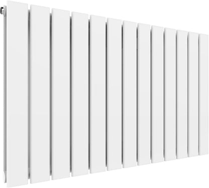Double Panel Radiator 600x988mm White Horizontal Flat Wall Floor Mount Heater