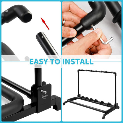 Multi Guitar Rack Stand 7 Holder Foldable Adjustable Acoustic Electric Bass