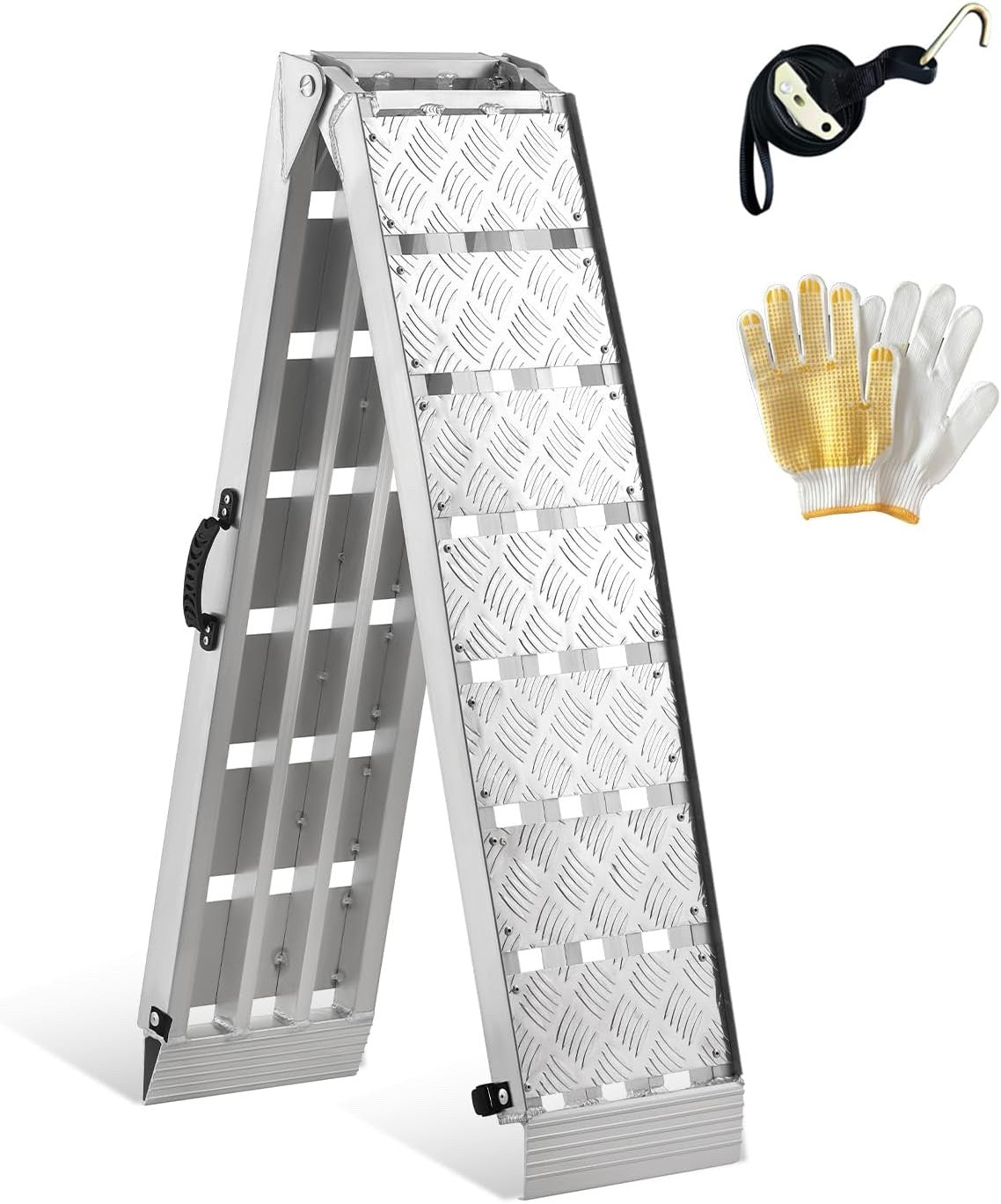 Loading Ramp Folding Aluminium 340kg 228cm Trailer Motorcycle Wheelchair ATV