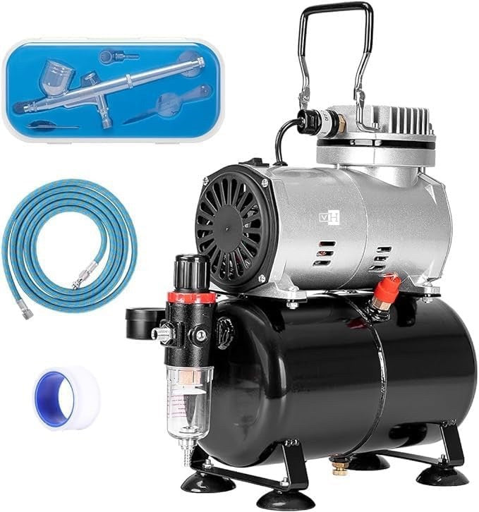 1/5HP Airbrush Kit 3L Tank Compressor 0.3mm Dual Action Gravity Feed