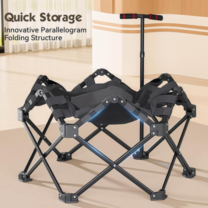 Fitness Trampoline Rebounder Foldable 106cm Adjustable Handle Home Cardio Gym