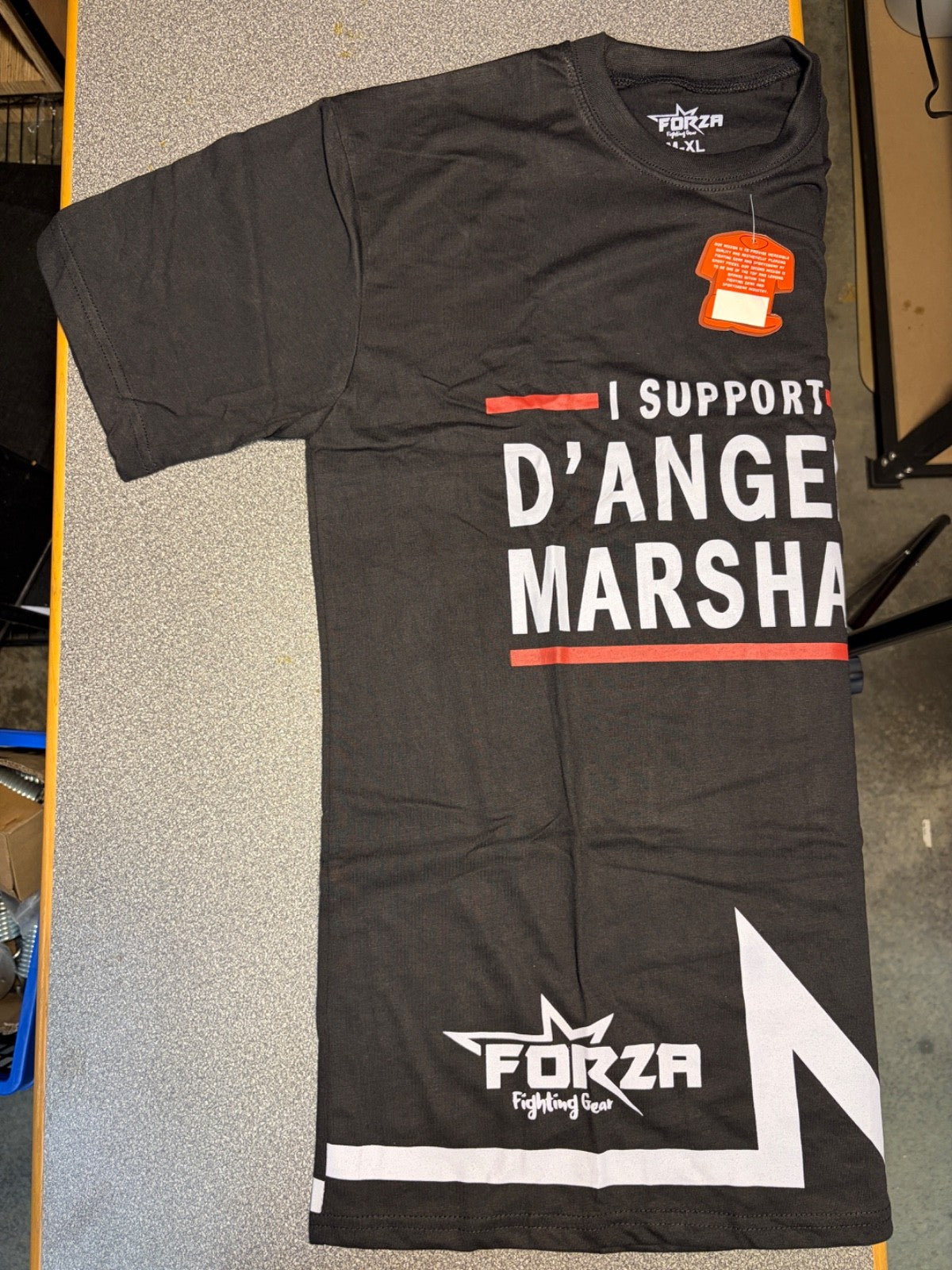 MMA Kickboxing T Shirt DAngelo Marshall Support Black Cotton Unisex Size Top