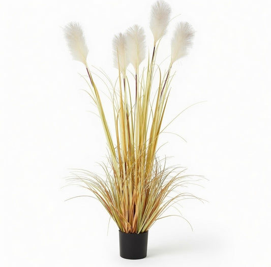 Artificial Feather Grass Tree 150cm Black Faux Tall Plant Indoor Outdoor Decor
