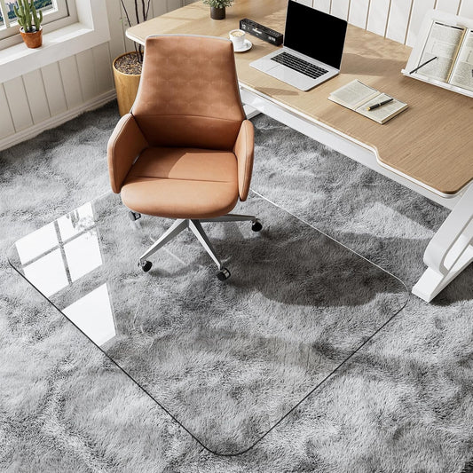 Office Chair Mat Clear 90x120cm Hard Floor Protector PVC Large Desk Floor Mat