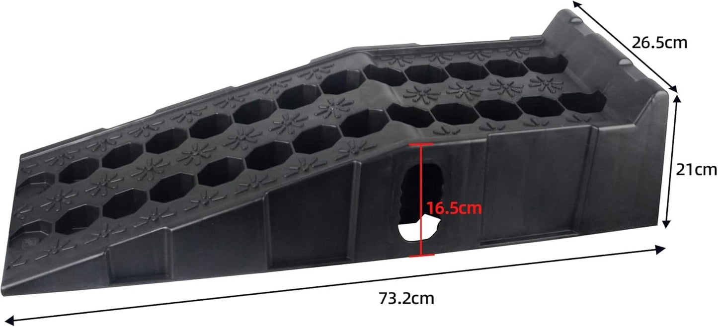 2pc 7 Ton Car Ramps Heavy Duty Plastic Lift Ramps Garage Service Repair Set